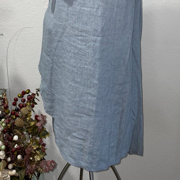 NWT Medium Blue Lace Asymmetrical Dress TRANSPARENTE sz 1 S / M Made i… - Picture 5 of 7